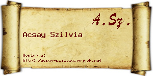 Acsay Szilvia névjegykártya