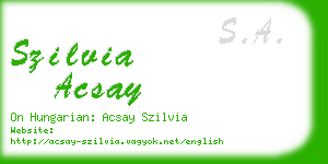 szilvia acsay business card